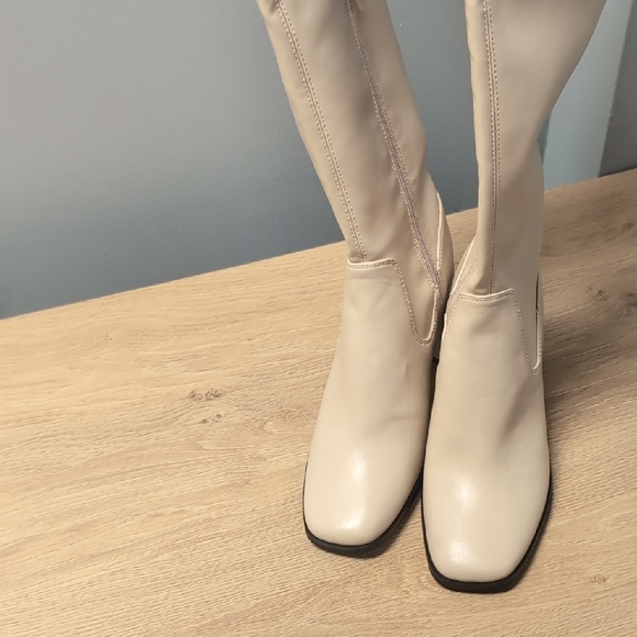 Open Edit Briar Size 7M Knee-High Women's Boots In Cream. New. No Box. - Picture 12 of 13